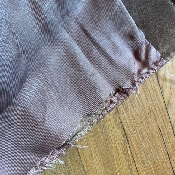 40s-50s Vintage Suede Coat with Knit Collar - Picture 12 of 15